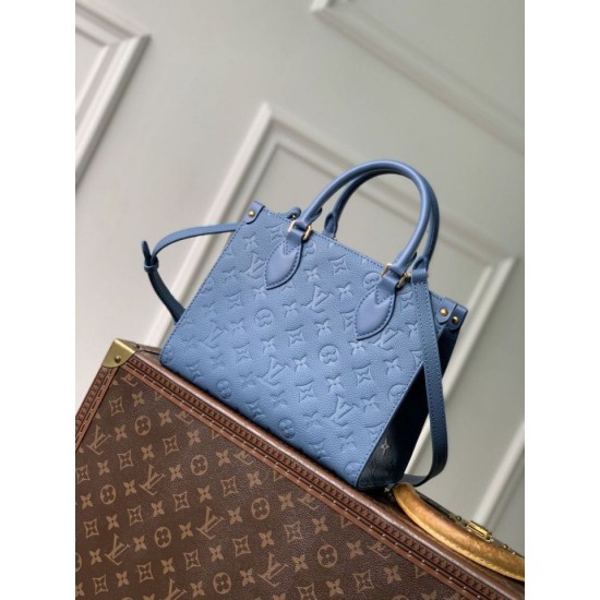 Replica Borsa tote Louis Vuitton OnTheGo PM M28181 blu Falso Online Replica Borsa tote Louis Vuitton OnTheGo PM M28181 blu Imitazione Outlet Fallate