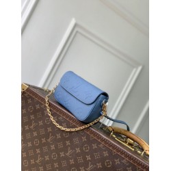 Replica Portafoglio Louis Vuitton con catena Ivy M27755 Blu Imitazione Outlet Fallate