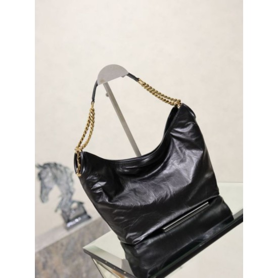 Replica Borsa a tracolla YSL Saint Laurent Hortense Hobo nera Ralsa Online Repliche Perfette Borsa a tracolla YSL Saint Laurent Hortense Hobo nera Imitazione Outlet