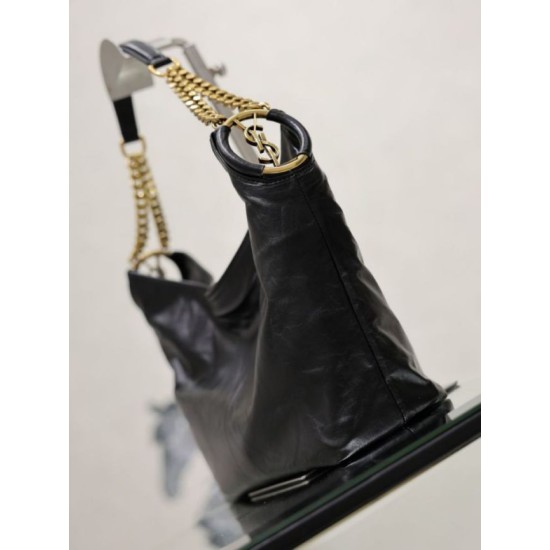 Replica Borsa a tracolla YSL Saint Laurent Hortense Hobo nera Ralsa Online Repliche Perfette Borsa a tracolla YSL Saint Laurent Hortense Hobo nera Imitazione Outlet