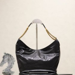 Repliche Perfette Borsa a tracolla YSL Saint Laurent Hortense Hobo nera Imitazione Outlet