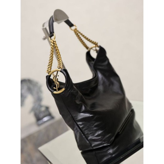 Replica Borsa a tracolla YSL Saint Laurent Hortense Hobo nera Ralsa Online Repliche Perfette Borsa a tracolla YSL Saint Laurent Hortense Hobo nera Imitazione Outlet