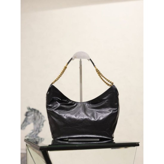 Replica Borsa a tracolla YSL Saint Laurent Hortense Hobo nera Ralsa Online Repliche Perfette Borsa a tracolla YSL Saint Laurent Hortense Hobo nera Imitazione Outlet