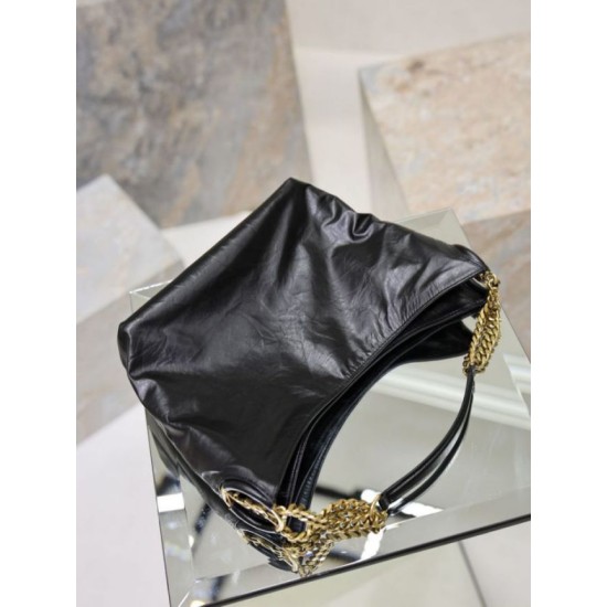 Replica Borsa a tracolla YSL Saint Laurent Hortense Hobo nera Ralsa Online Repliche Perfette Borsa a tracolla YSL Saint Laurent Hortense Hobo nera Imitazione Outlet