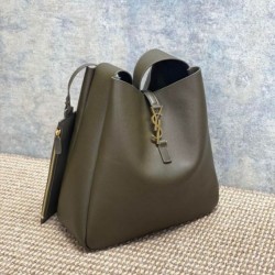 Repliche Perfette Borsa Hobo Grande YSL Saint Laurent Le 5 à 7 morbida muschio chiaro Imitazione Outlet