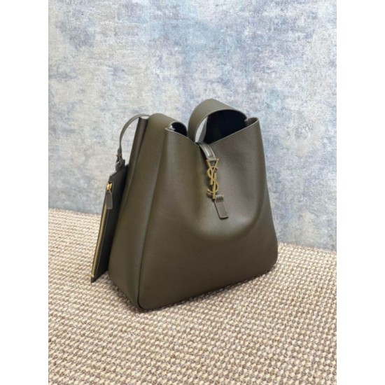 Repliche Perfette Borsa Hobo Grande YSL Saint Laurent Le 5 à 7 morbida muschio chiaro Imitazione Outlet