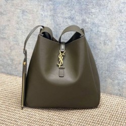 Repliche Perfette Borsa Hobo Grande YSL Saint Laurent Le 5 à 7 morbida muschio chiaro Imitazione Outlet