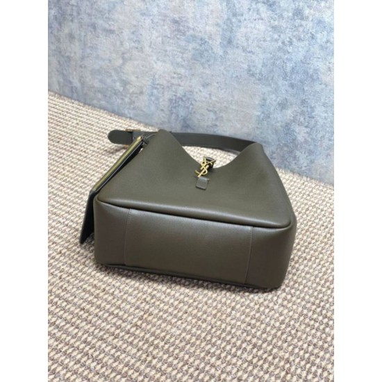 Repliche Perfette Borsa Hobo Grande YSL Saint Laurent Le 5 à 7 morbida muschio chiaro Imitazione Outlet