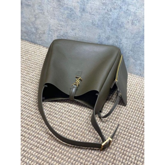 Repliche Perfette Borsa Hobo Grande YSL Saint Laurent Le 5 à 7 morbida muschio chiaro Imitazione Outlet