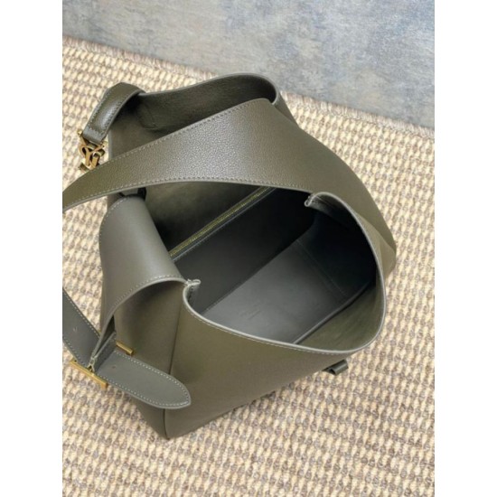 Repliche Perfette Borsa Hobo Grande YSL Saint Laurent Le 5 à 7 morbida muschio chiaro Imitazione Outlet