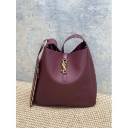 Repliche Perfette Borsa Hobo Grande YSL Saint Laurent Le 5 à 7 morbida Borgogna Imitazione Outlet