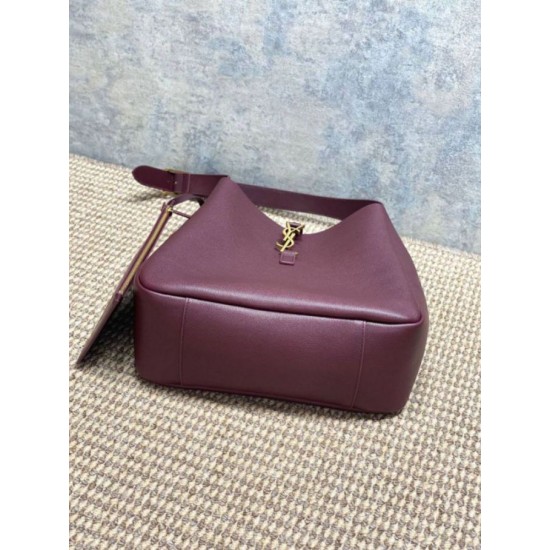 Repliche Perfette Borsa Hobo Grande YSL Saint Laurent Le 5 à 7 morbida Borgogna Imitazione Outlet