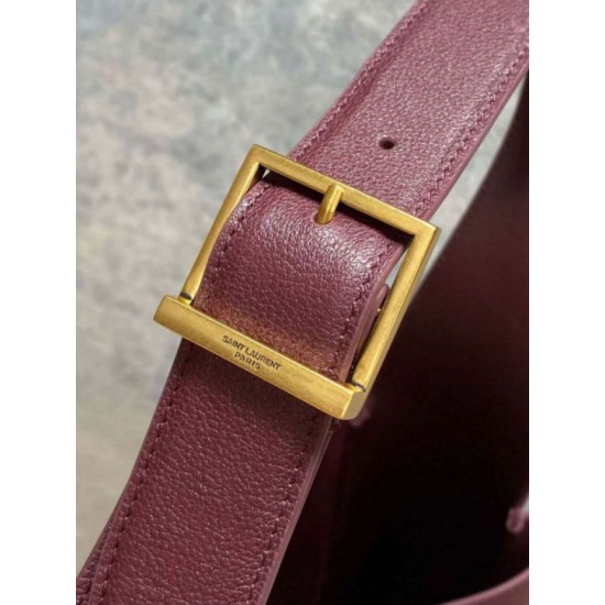 Repliche Perfette Borsa Hobo Grande YSL Saint Laurent Le 5 à 7 morbida Borgogna Imitazione Outlet