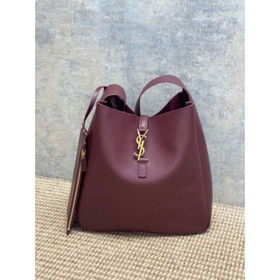 Repliche Perfette Borsa Hobo Grande YSL Saint Laurent Le 5 à 7 morbida Borgogna Imitazione Outlet