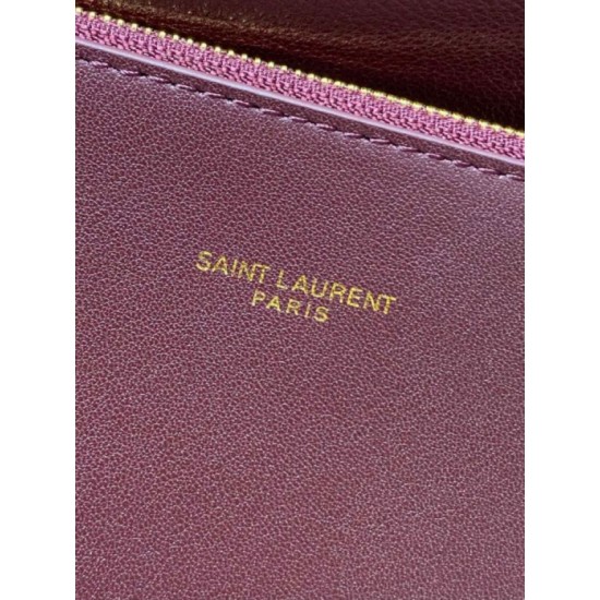 Repliche Perfette Borsa Hobo Grande YSL Saint Laurent Le 5 à 7 morbida Borgogna Imitazione Outlet
