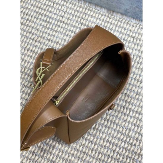 Repliche Perfette Borsa a tracolla piccola morbida Hobo YSL Saint Laurent Le 5 À 7 morbida marrone Imitazione Outlet