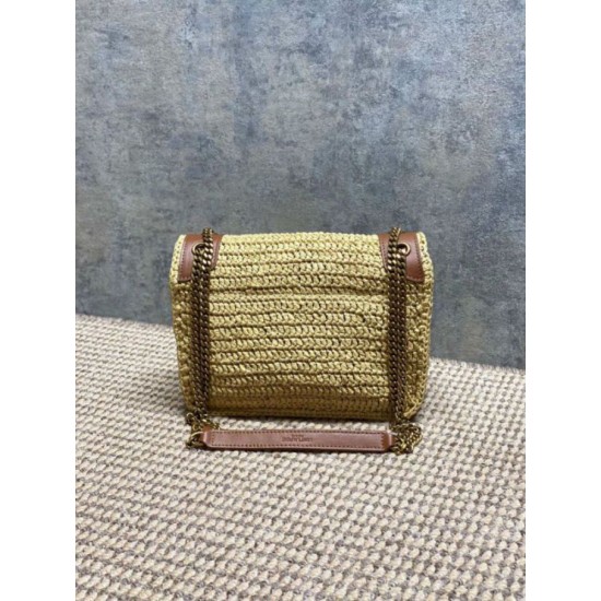 Repliche Perfette Borsa a tracolla media Niki Rafia YSL Saint Laurent Imitazione Outlet