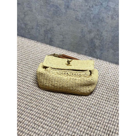 Repliche Perfette Borsa a tracolla media Niki Rafia YSL Saint Laurent Imitazione Outlet