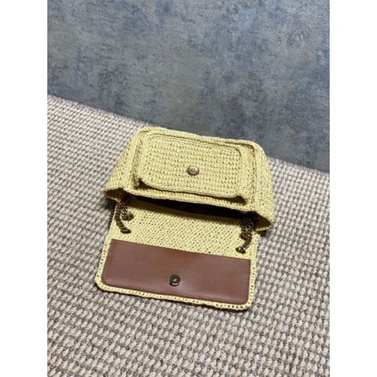 Repliche Perfette Borsa a tracolla media Niki Rafia YSL Saint Laurent Imitazione Outlet
