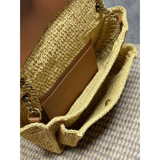 Repliche Perfette Borsa a tracolla media Niki Rafia YSL Saint Laurent Imitazione Outlet