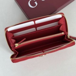 Repliche Perfette Portafoglio Gucci GG Marmont trapuntato con cerniera 443123 Rosso Imitazione Outlet
