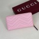 Repliche Perfette Portafoglio Gucci GG Marmont trapuntato con cerniera 443123 Rosa Imitazione Outlet
