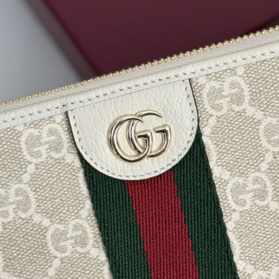 Repliche Perfette Portafoglio Gucci Ophidia GG Supreme con cerniera 838484 beige Imitazione Outlet