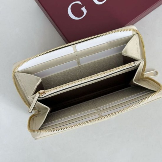 Repliche Perfette Portafoglio Gucci Ophidia GG Supreme con cerniera 838484 beige Imitazione Outlet