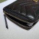 Repliche Perfette Portafoglio Gucci GG Marmont trapuntato con cerniera 443123 nero Imitazione Outlet