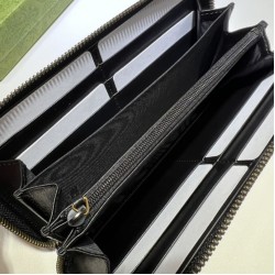 Repliche Perfette Portafoglio Gucci GG Marmont trapuntato con cerniera 443123 nero Imitazione Outlet