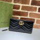 Repliche Perfette Portafoglio Gucci GG Marmont trapuntato con cerniera 443123 nero Imitazione Outlet