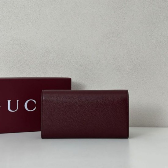 Repliche Perfette Portafoglio continentale Gucci Softbit 828147 Borgogna Imitazione Outlet