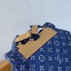 Repliche Perfette Zaino LV Christopher MM M27554 Monogram Heritage denim Blu Imitazione Outlet