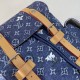 Repliche Perfette Zaino LV Christopher MM M27554 Monogram Heritage denim Blu Imitazione Outlet