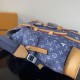 Repliche Perfette Zaino LV Christopher MM M27554 Monogram Heritage denim Blu Imitazione Outlet