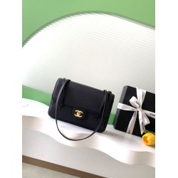 Perfette Replica Borsa a tracolla Chanel 26P Preppy Coco AP6130 nera Imitazione Outlet
