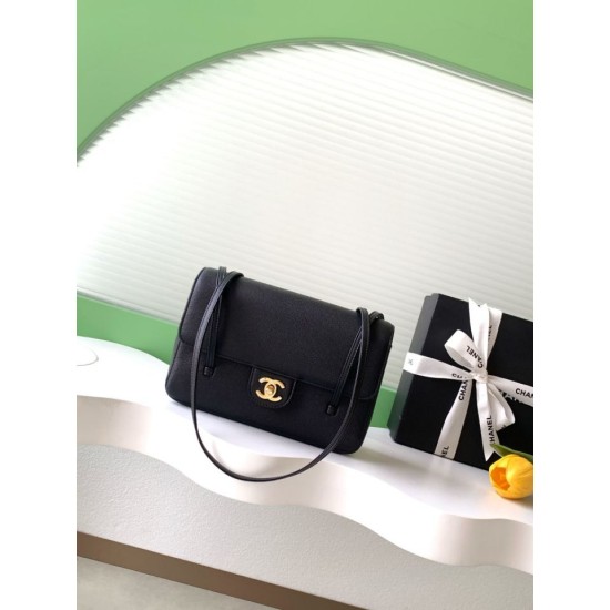 Perfette Replica Borsa a tracolla Chanel 26P Preppy Coco AP6130 nera Imitazione Outlet