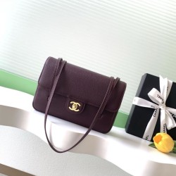 Perfette Replica Borsa a tracolla Chanel 26P Preppy Coco AP6130 Borgogna Imitazione Outlet