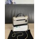 Perfette Replica Borse Chanel 26P Vanity con catena AP5186 scamosciata di vitello grigia Imitazione Outlet