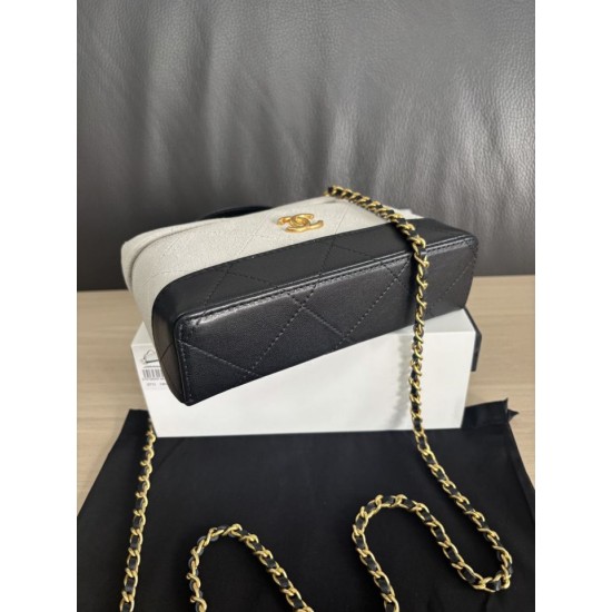 Perfette Replica Borse Chanel 26P Vanity con catena AP5186 scamosciata di vitello grigia Imitazione Outlet
