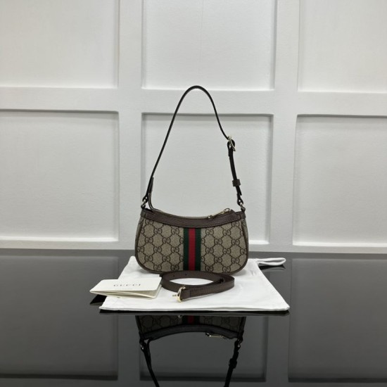 Replica Mini borsa a tracolla Gucci Ophidia 838465 Marrone Falsa Online Economiche Perfette Replica Mini borsa a tracolla Gucci Ophidia 838465 Marrone Imitazione Outlet