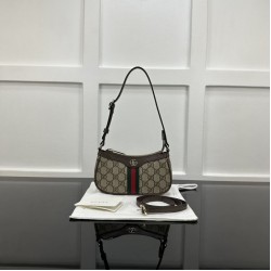 Perfette Replica Mini borsa a tracolla Gucci Ophidia 838465 Marrone Imitazione Outlet
