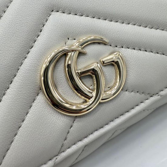 Perfette Replica Portafoglio continentale Gucci GG Marmont 443436 grigio Imitazione Outlet