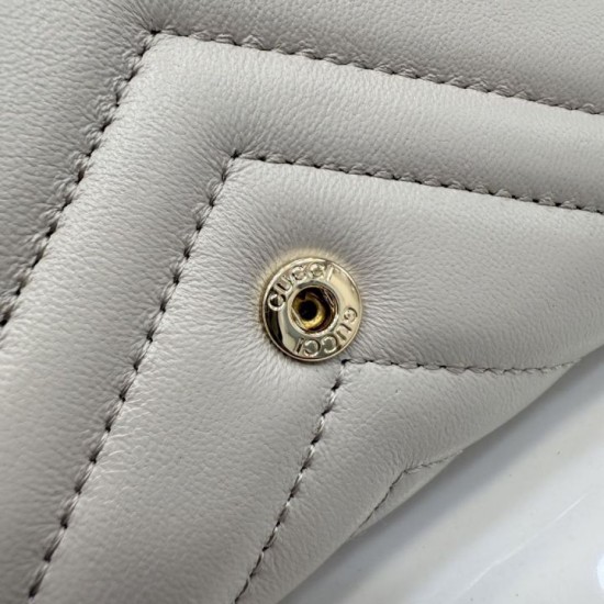 Perfette Replica Portafoglio continentale Gucci GG Marmont 443436 grigio Imitazione Outlet