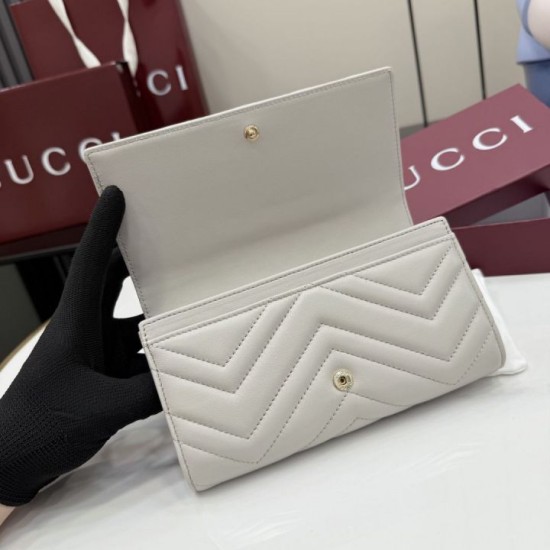 Perfette Replica Portafoglio continentale Gucci GG Marmont 443436 grigio Imitazione Outlet
