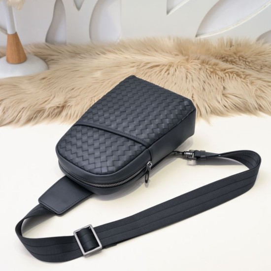 Perfette Replica Borsa a tracolla Bottega Veneta nera Imitazione Outlet