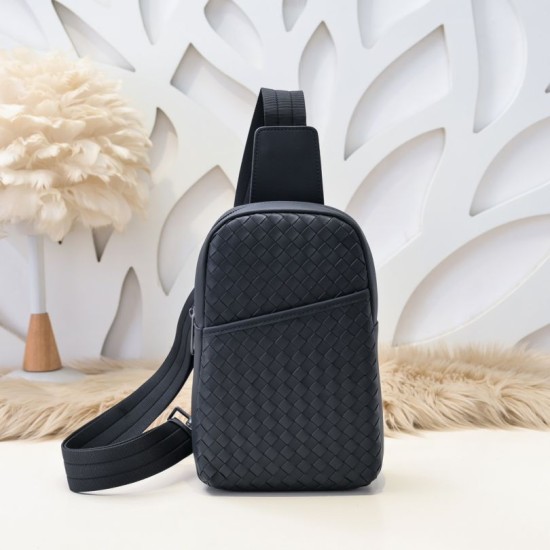 Perfette Replica Borsa a tracolla Bottega Veneta nera Imitazione Outlet