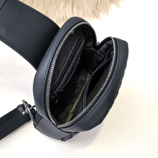 Perfette Replica Borsa a tracolla Bottega Veneta nera Imitazione Outlet