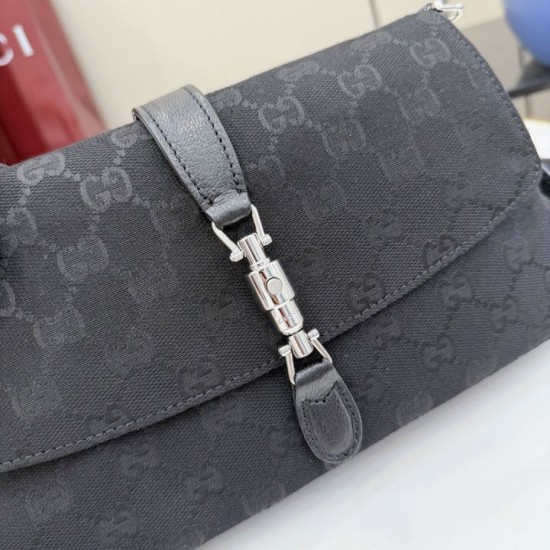 Perfette Replica Borse a tracolla Gucci Aperitivo 866720 Tela GG Nero Imitazione Outlet