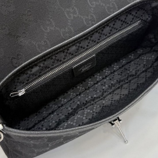 Perfette Replica Borse a tracolla Gucci Aperitivo 866720 Tela GG Nero Imitazione Outlet